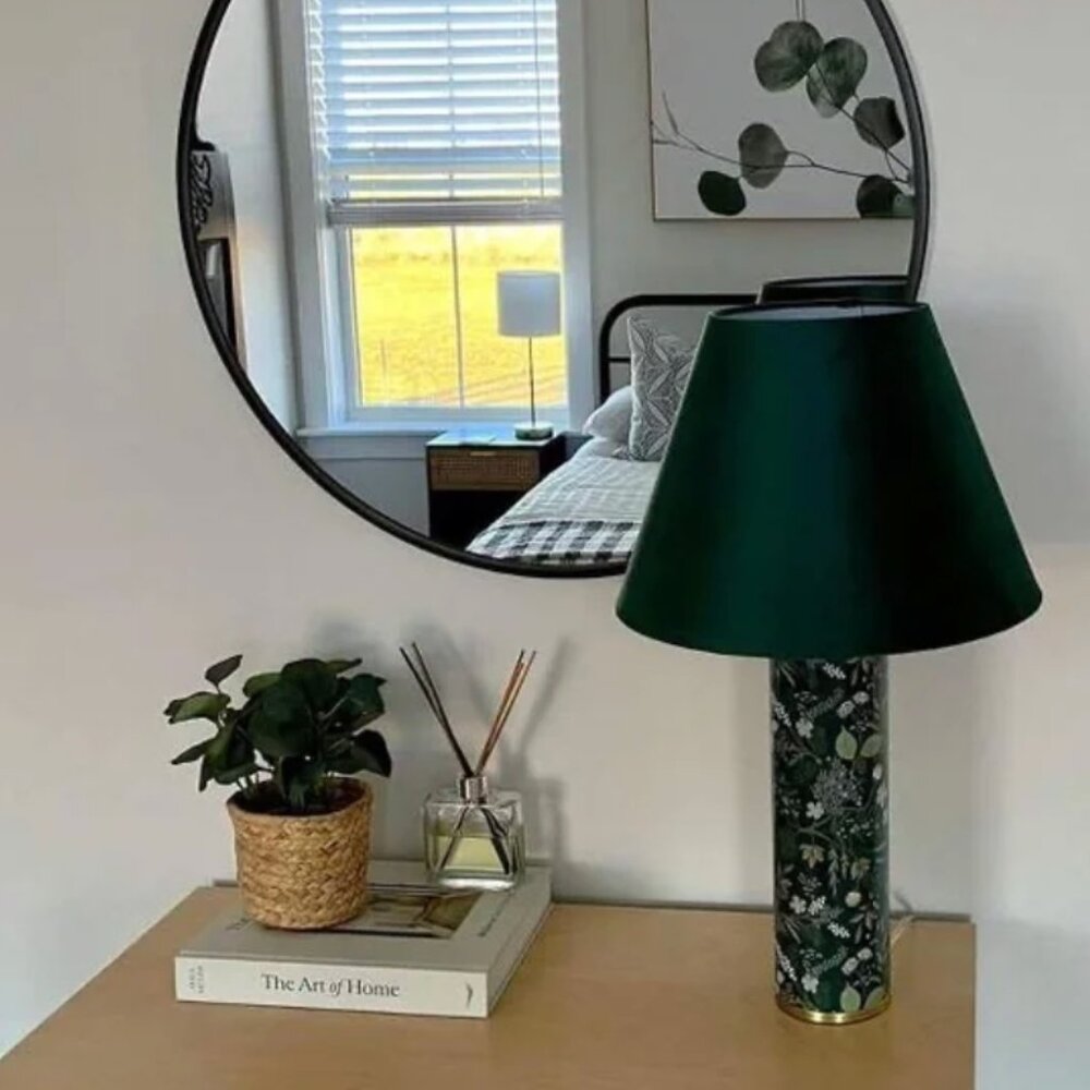 Rifle Paper Co. x Target Floral Lamp w/ Empire Velvet Shade, Juniper Forest NWT - Picture 3 of 8